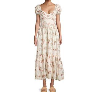 LoveShackFancy linen floral maxi ‘Angie’ dress Size 4